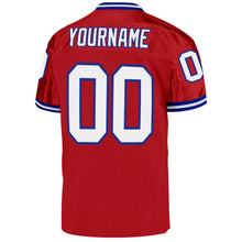 Load image into Gallery viewer, Custom Red White-Royal Mesh Authentic Throwback Football Jersey
