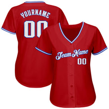 Load image into Gallery viewer, Custom Red White-Royal Authentic Baseball Jersey
