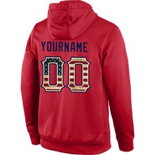 Load image into Gallery viewer, Custom Stitched Red Vintage USA Flag-Cream Sports Pullover Sweatshirt Hoodie
