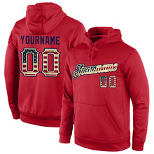 Load image into Gallery viewer, Custom Stitched Red Vintage USA Flag-Cream Sports Pullover Sweatshirt Hoodie
