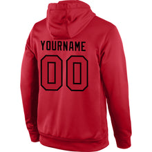 Load image into Gallery viewer, Custom Stitched Red Red-Black Sports Pullover Sweatshirt Hoodie
