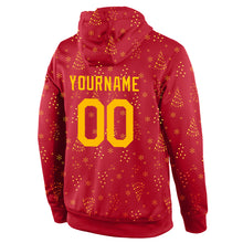Load image into Gallery viewer, Custom Stitched Red Gold Christmas 3D Sports Pullover Sweatshirt Hoodie
