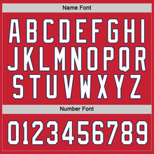 Load image into Gallery viewer, Custom Red White-Navy Hockey Jersey
