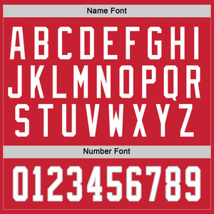 Custom Red White-Gray Hockey Jersey