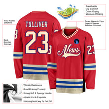 Load image into Gallery viewer, Custom Red Cream-Royal Hockey Jersey
