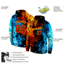 Load image into Gallery viewer, Custom Stitched Red Red-Gold 3D Pattern Design Flame Sports Pullover Sweatshirt Hoodie

