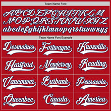 Load image into Gallery viewer, Custom Red White-Navy Authentic Baseball Jersey
