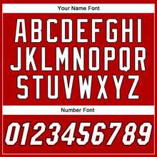 Load image into Gallery viewer, Custom Red Black Pinstripe White-Black Authentic Baseball Jersey
