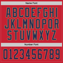 Load image into Gallery viewer, Custom Red Navy-Old Gold Hockey Jersey
