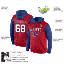 Load image into Gallery viewer, Custom Stitched Red White-Royal 3D Pattern Design Spider Sports Pullover Sweatshirt Hoodie
