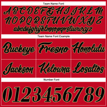 Load image into Gallery viewer, Custom Red Black-Old Gold Authentic Throwback Basketball Shorts
