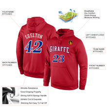 Load image into Gallery viewer, Custom Stitched Red Royal-White Sports Pullover Sweatshirt Hoodie
