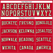 Load image into Gallery viewer, Custom Red Cream-Black Authentic Throwback Basketball Jersey

