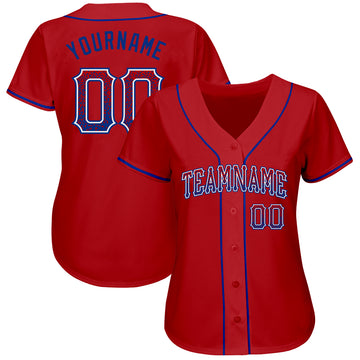 Custom Red Royal-White Authentic Drift Fashion Baseball Jersey