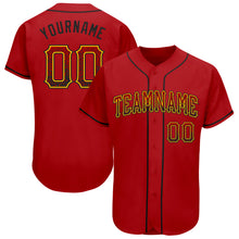 Load image into Gallery viewer, Custom Red Black-Gold Authentic Drift Fashion Baseball Jersey
