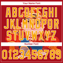 Load image into Gallery viewer, Custom Red Gold-White 3D Pattern Design Cute Tiger Authentic Baseball Jersey
