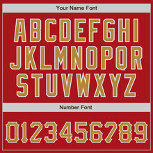 Load image into Gallery viewer, Custom Red Old Gold-White Authentic Baseball Jersey
