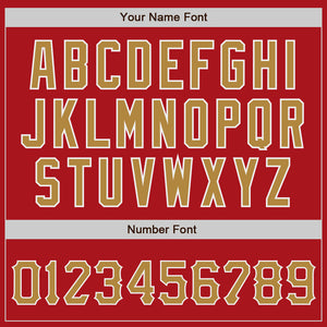 Custom Red Old Gold-White Authentic Baseball Jersey