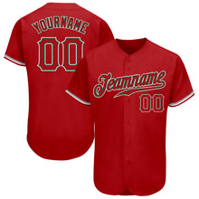 Load image into Gallery viewer, Custom Red Red-Kelly Green Authentic Baseball Jersey
