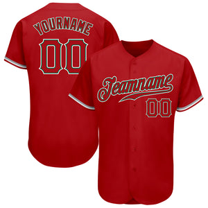 Custom Red Red-Kelly Green Authentic Baseball Jersey