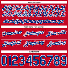 Load image into Gallery viewer, Custom Red White Pinstripe Royal-White Authentic Basketball Shorts
