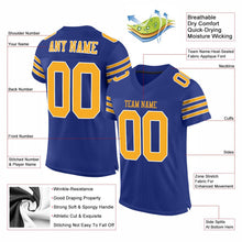 Load image into Gallery viewer, Custom Royal Gold-White Mesh Authentic Football Jersey
