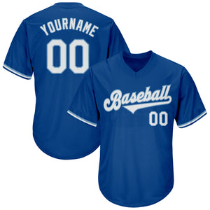 Custom Royal White-Light Blue Authentic Throwback Rib-Knit Baseball Jersey Shirt