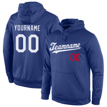 Load image into Gallery viewer, Custom Stitched Royal White-Red Sports Pullover Sweatshirt Hoodie
