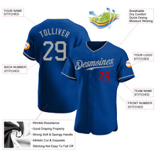 Load image into Gallery viewer, Custom Royal Gray-Red Authentic Baseball Jersey
