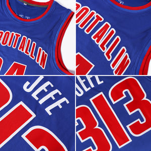 Custom Royal White-Red Authentic Throwback Basketball Jersey