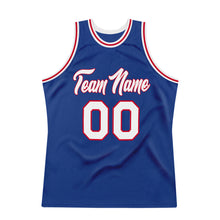 Load image into Gallery viewer, Custom Royal White-Red Authentic Throwback Basketball Jersey
