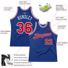 Load image into Gallery viewer, Custom Royal Red-White Authentic Throwback Basketball Jersey
