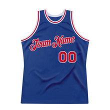 Load image into Gallery viewer, Custom Royal Red-White Authentic Throwback Basketball Jersey
