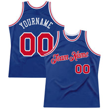 Load image into Gallery viewer, Custom Royal Red-White Authentic Throwback Basketball Jersey
