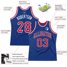 Load image into Gallery viewer, Custom Royal Red-White Authentic Throwback Basketball Jersey
