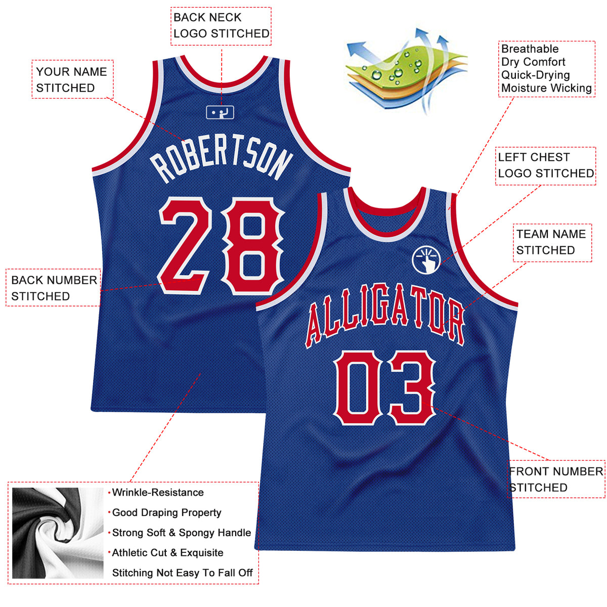 Custom Royal RedWhite Authentic Throwback Basketball Jersey Sale Fcustom