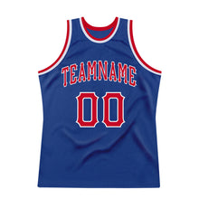 Load image into Gallery viewer, Custom Royal Red-White Authentic Throwback Basketball Jersey
