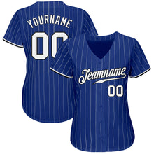 Load image into Gallery viewer, Custom Royal White Pinstripe White-Black Authentic Baseball Jersey
