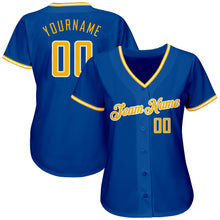 Load image into Gallery viewer, Custom Royal Gold-White Authentic Baseball Jersey
