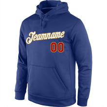Load image into Gallery viewer, Custom Stitched Royal White-Old Gold Sports Pullover Sweatshirt Hoodie
