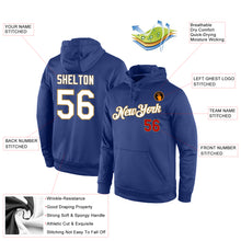 Load image into Gallery viewer, Custom Stitched Royal White-Old Gold Sports Pullover Sweatshirt Hoodie
