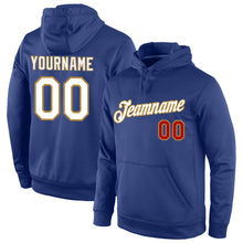Load image into Gallery viewer, Custom Stitched Royal White-Old Gold Sports Pullover Sweatshirt Hoodie

