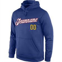 Load image into Gallery viewer, Custom Stitched Royal Gold-White Sports Pullover Sweatshirt Hoodie
