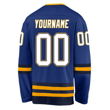 Load image into Gallery viewer, Custom Royal White-Navy Hockey Jersey
