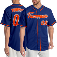 Load image into Gallery viewer, Custom Royal Orange-White Authentic Baseball Jersey
