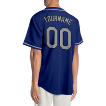 Load image into Gallery viewer, Custom Royal Gray-Black Authentic Baseball Jersey
