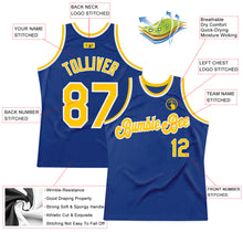 Load image into Gallery viewer, Custom Royal Gold-White Authentic Throwback Basketball Jersey
