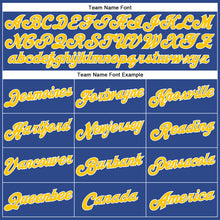 Load image into Gallery viewer, Custom Royal Gold-White Authentic Throwback Basketball Jersey
