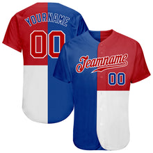 Load image into Gallery viewer, Custom Royal Red-White 3D Pattern Design Multicolor Authentic Baseball Jersey
