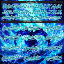 Load image into Gallery viewer, Custom Royal Teal-White 3D Pattern Design Water Dragon Authentic Baseball Jersey
